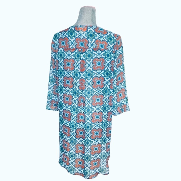 Anthropology Fig and Flower geometric floral print top size M - Picture 5 of 14